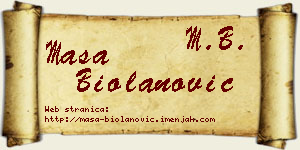 Maša Biolanović vizit kartica